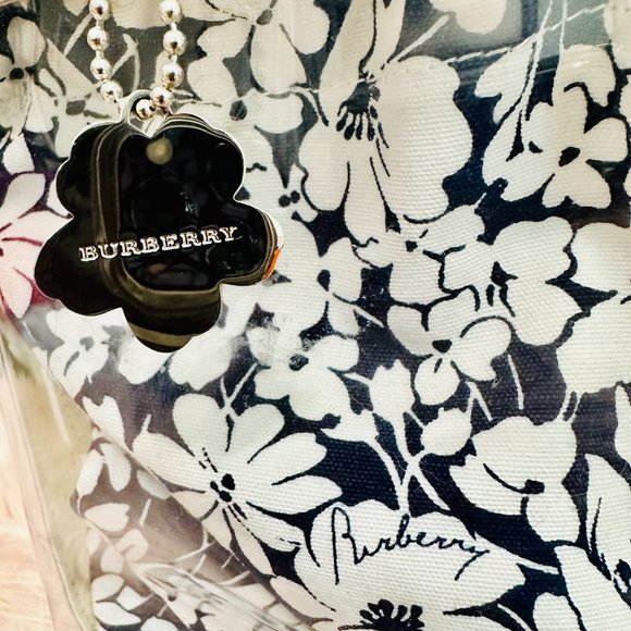 AUTHENTIC BURBERRY FLORAL VINYL AND PATENT LEATHER SHOULDER BAG VINTAGE - Picture 4 of 13